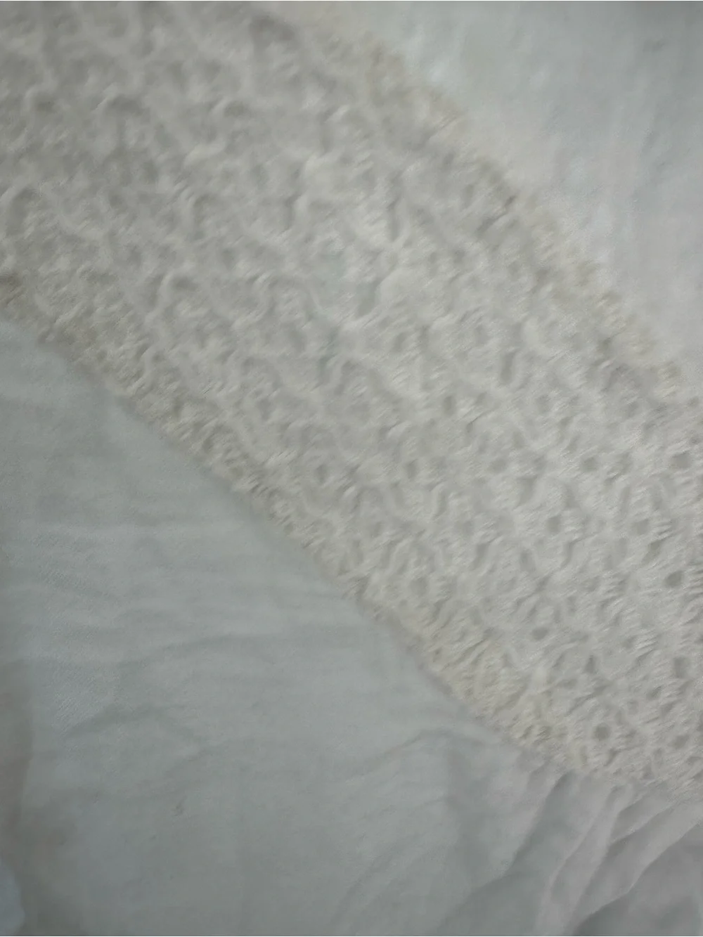 Rip curl White V-Neck Cotton Blouse with crochet accents.  Size m